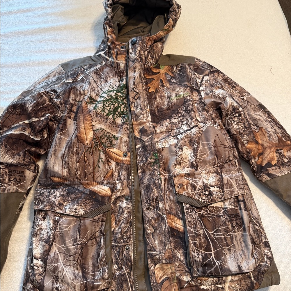 Magellan Outdoors Brown Hooded Insulated Jacket